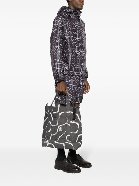 graphic-print hood jacket