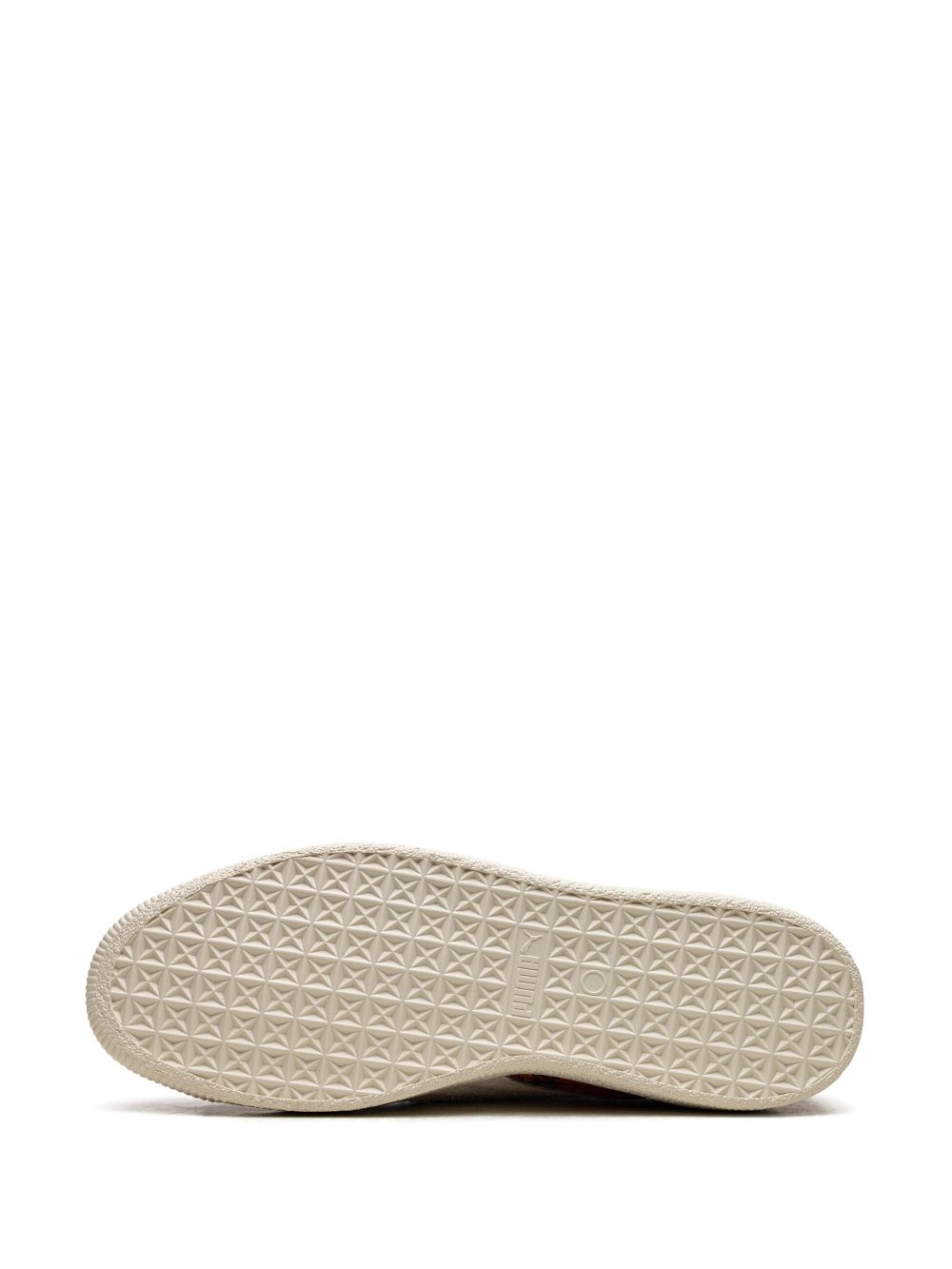 Baskets en daim VTG Harris Tweed « Frosted Ivory/Red »