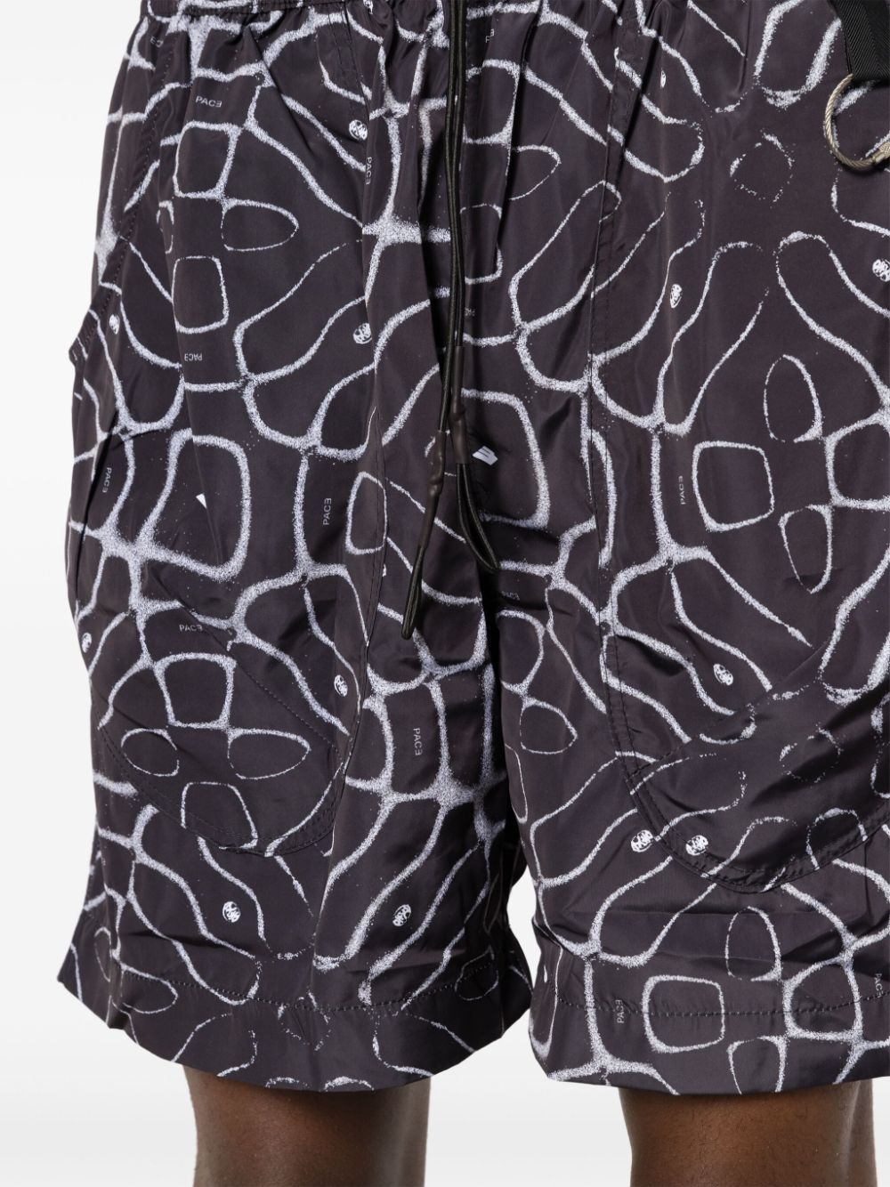 short à cordon de serrage à imprimé abstrait