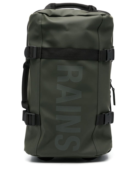 logo-print faux-leather travel bag