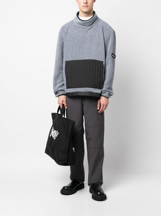 high-neck fleece jumper