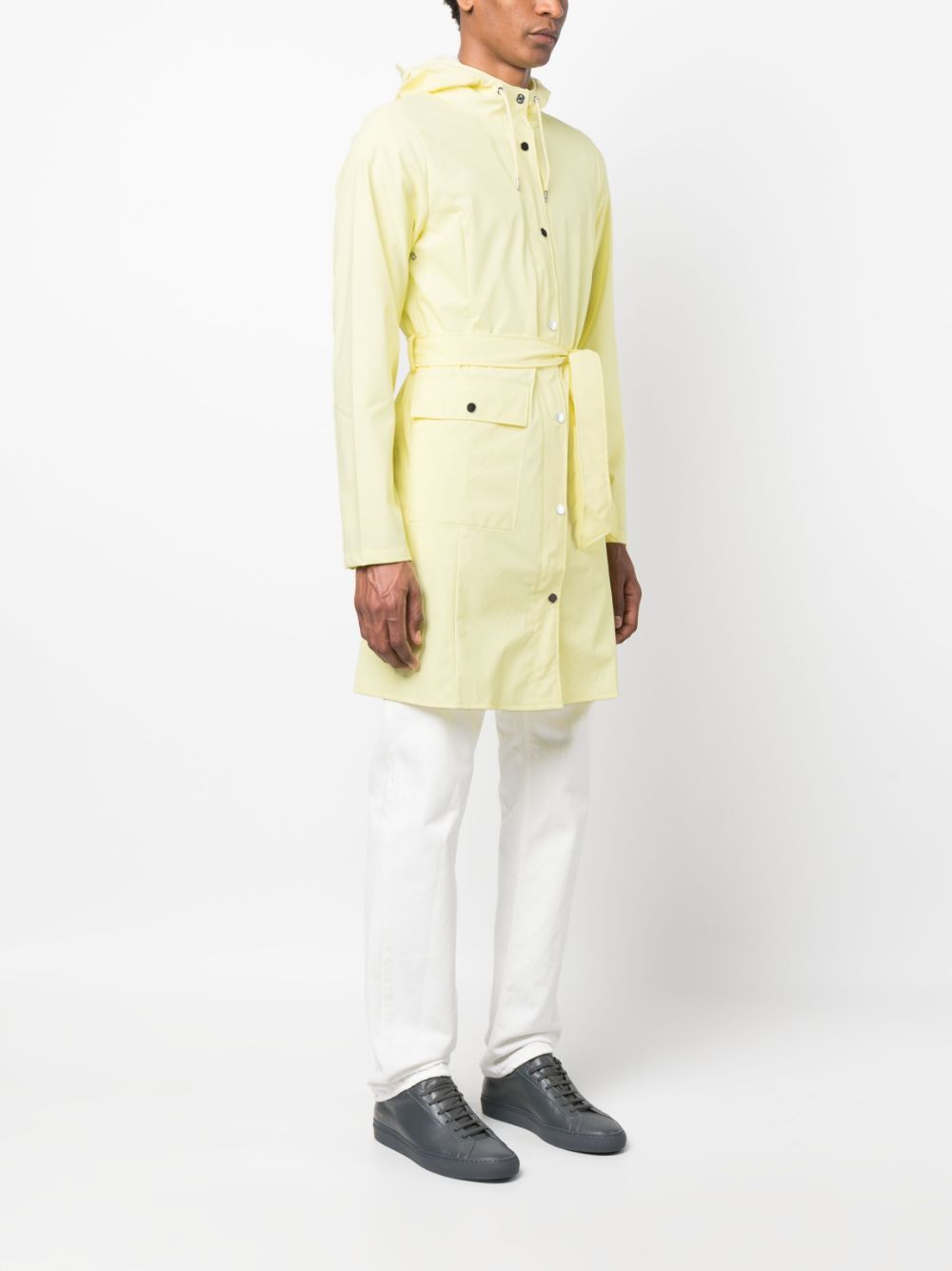 long-sleeve drawstring raincoat