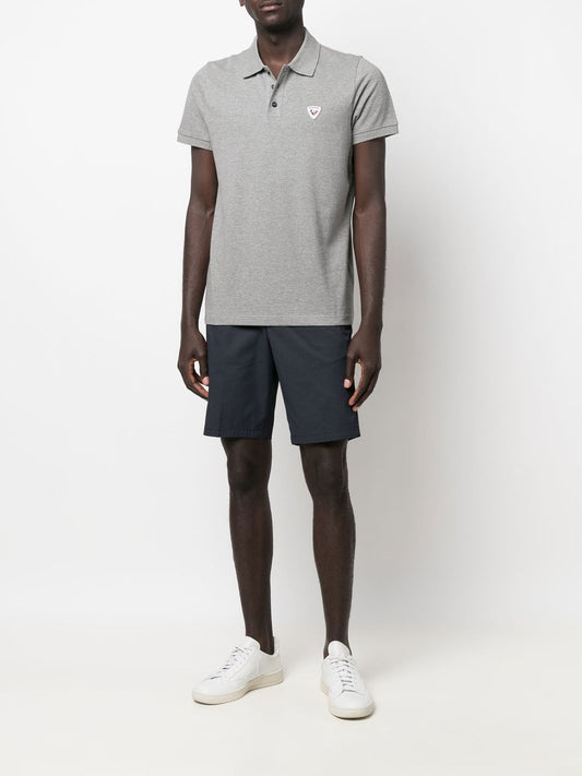 logo-applique polo shirt