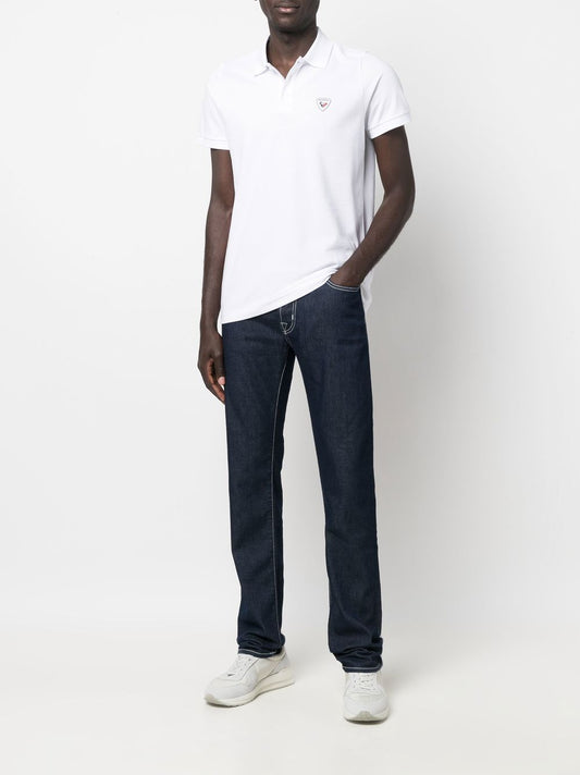 logo-applique polo shirt