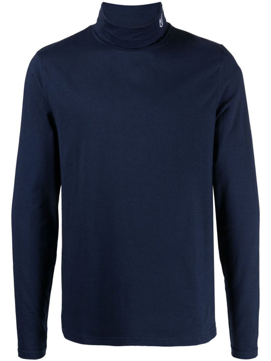 logo-embroidered roll-neck jumper