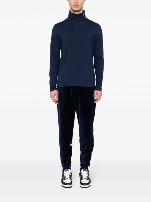 logo-embroidered roll-neck jumper