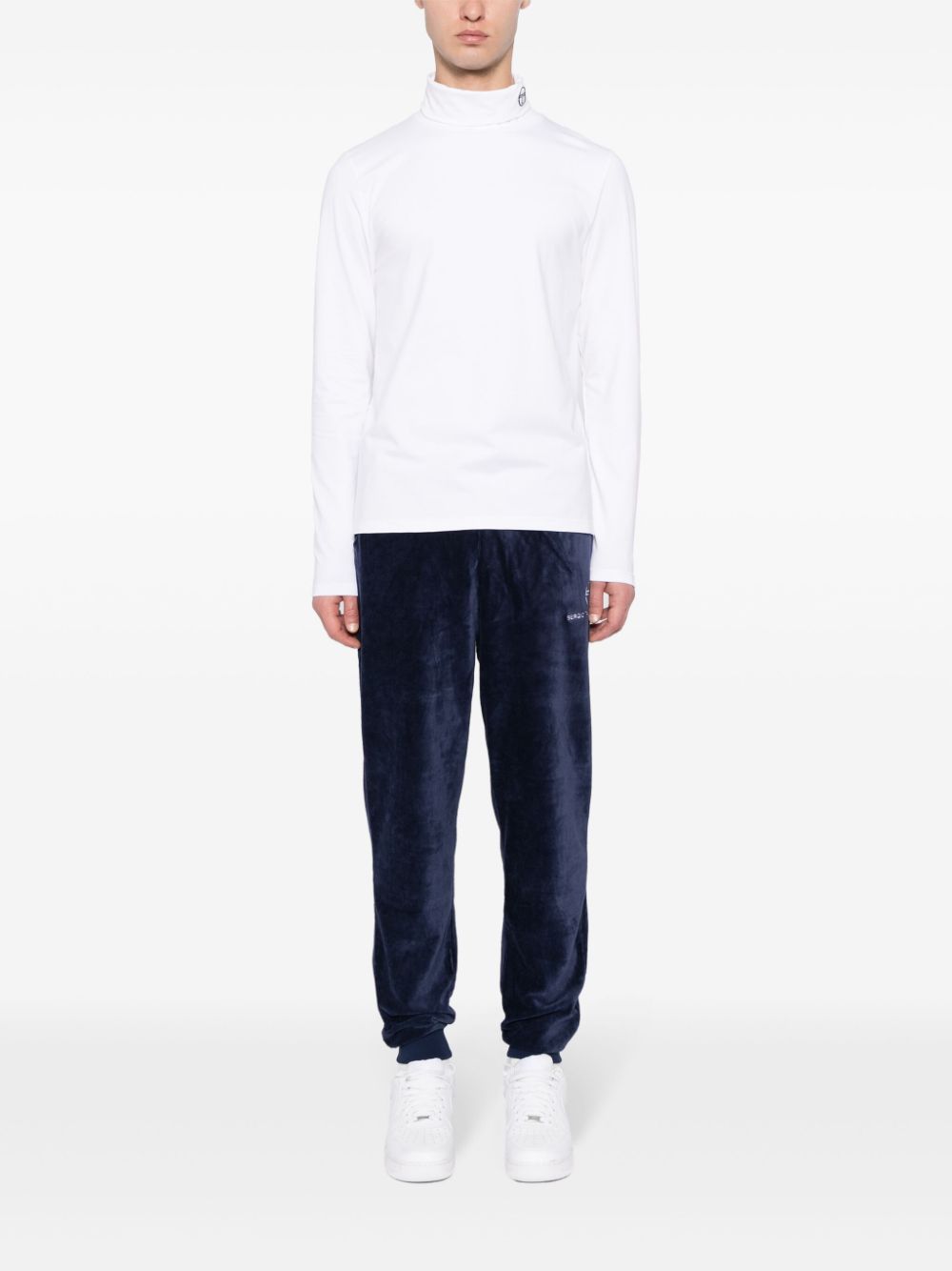 logo-embroidered roll-neck jumper