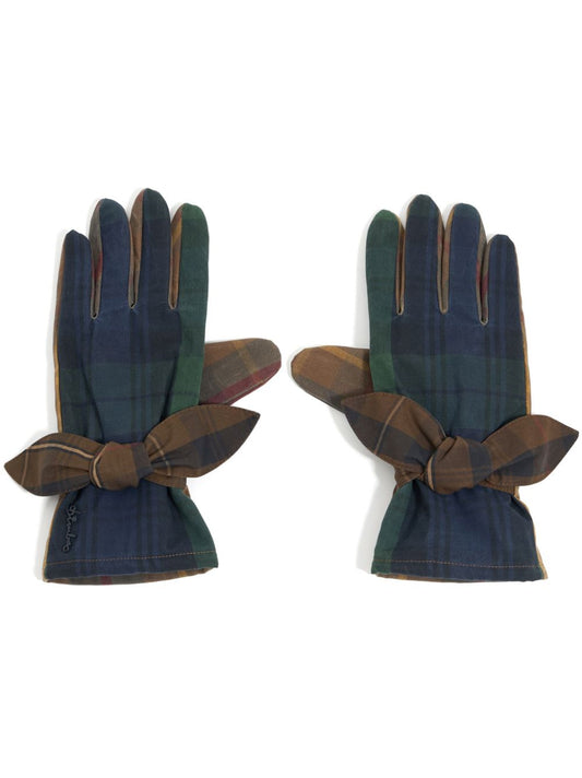 checked cotton gloves