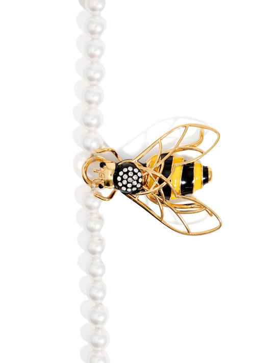 bee-pendant pearl necklace