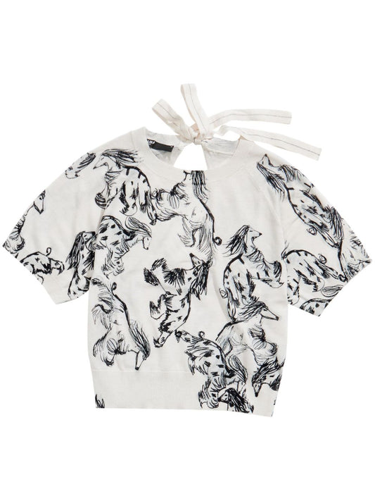 Greyhound-print top