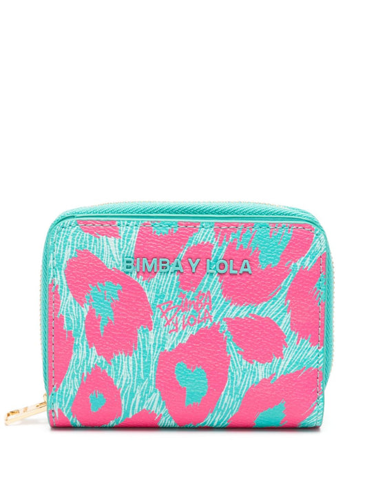 leopard-print bi-fold wallet