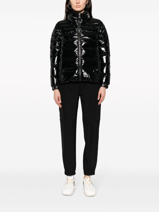laminated-finish puffer jacket