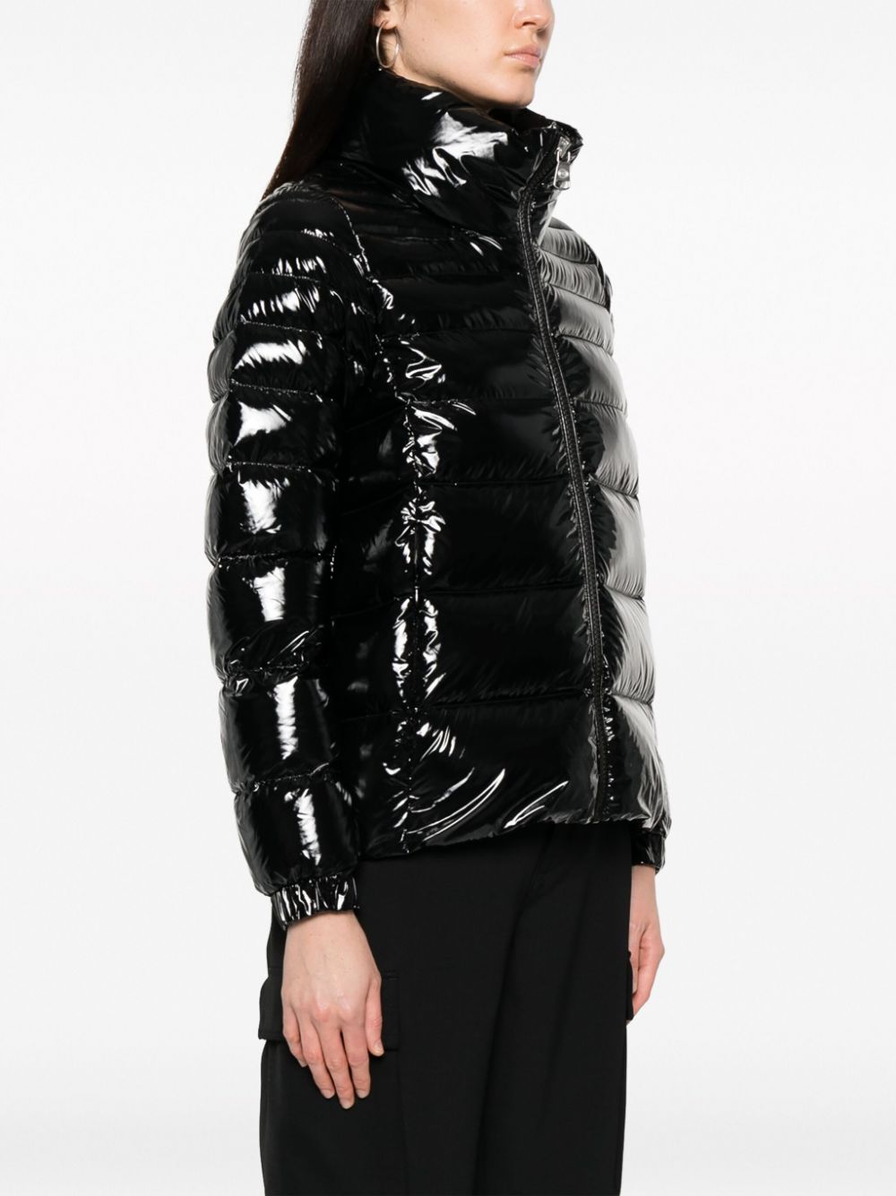 laminated-finish puffer jacket