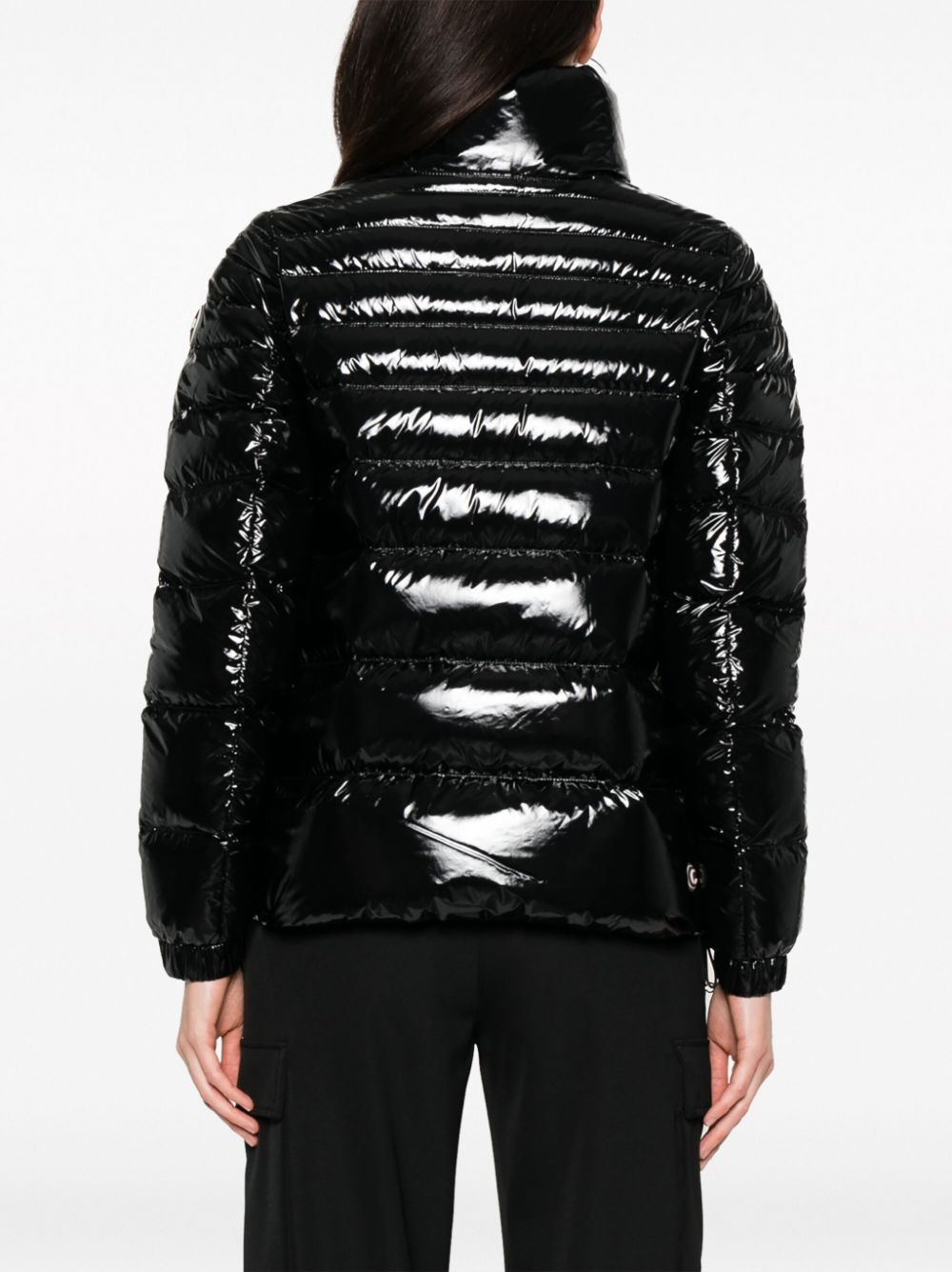 laminated-finish puffer jacket