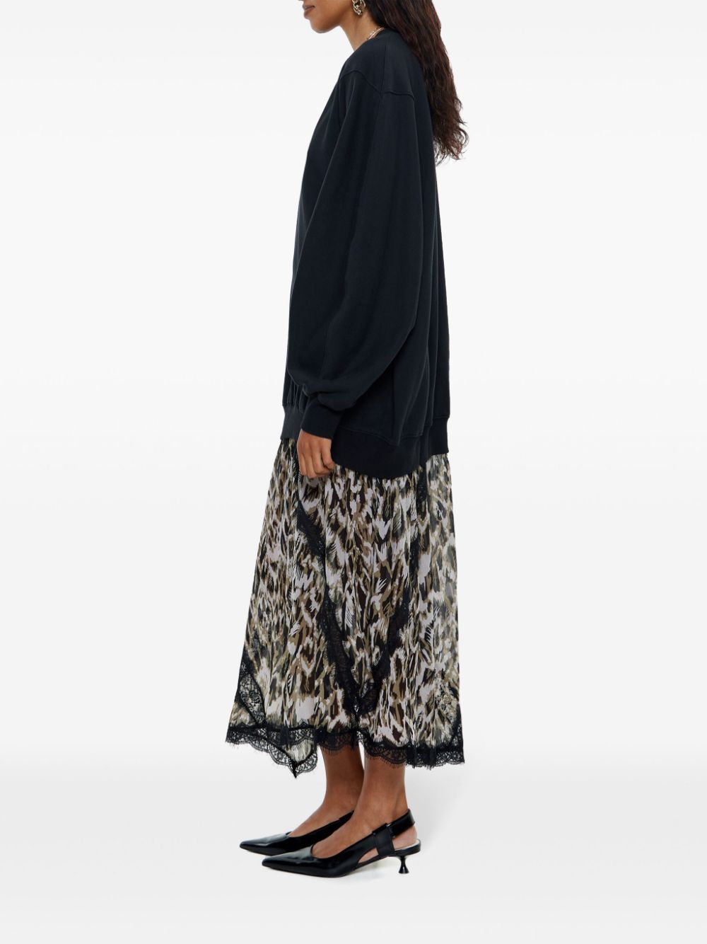 Plumancha-print sweatshirt dress