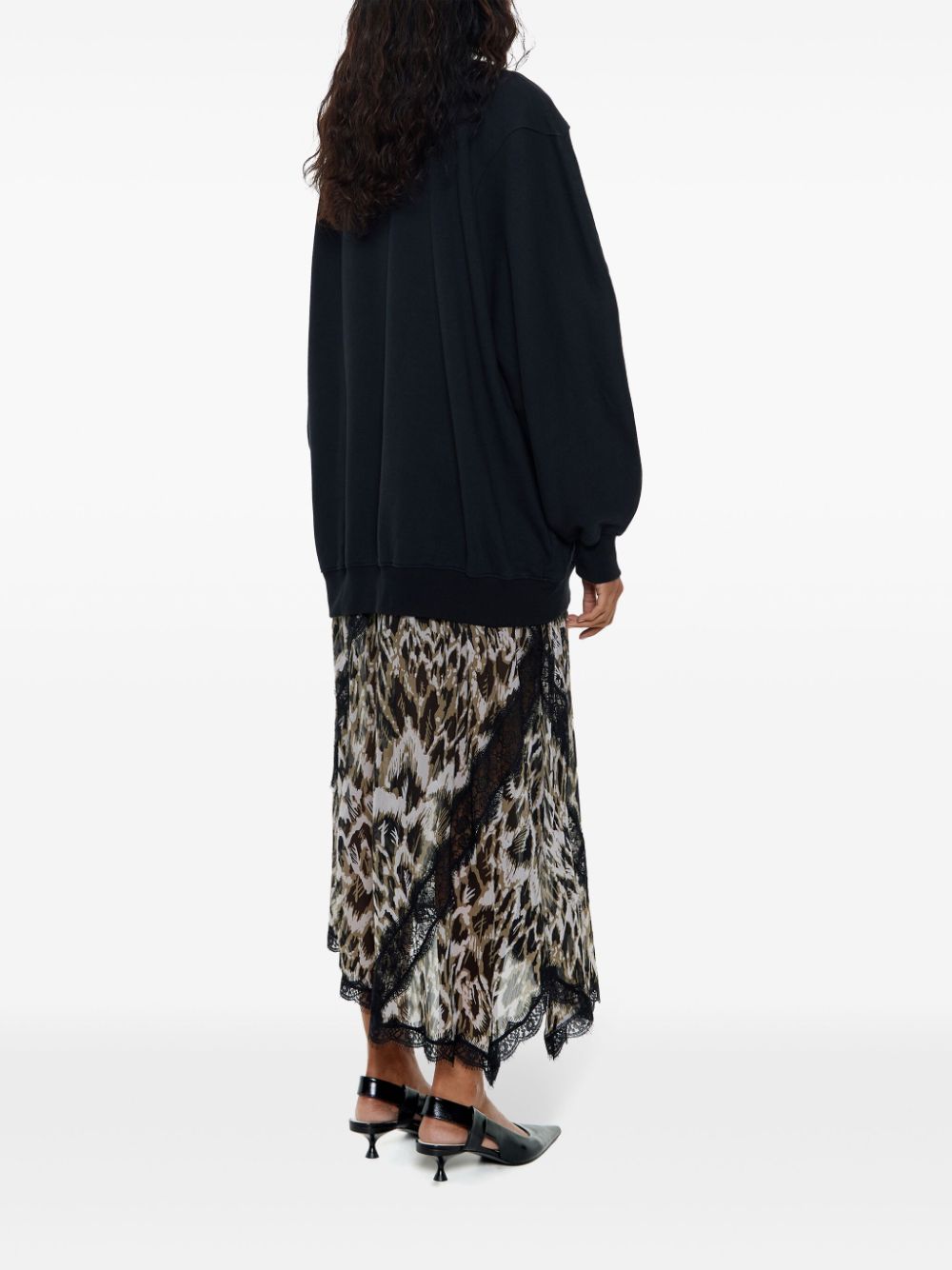 Plumancha-print sweatshirt dress