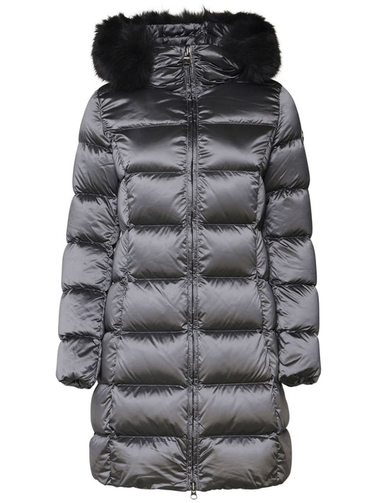manteau matelassé avec logo appliqué