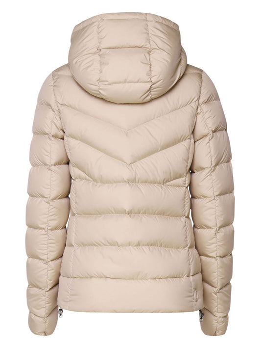 logo-patch hooded puffer jacket