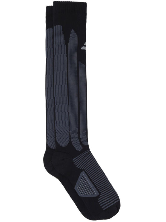intarsia-knit socks