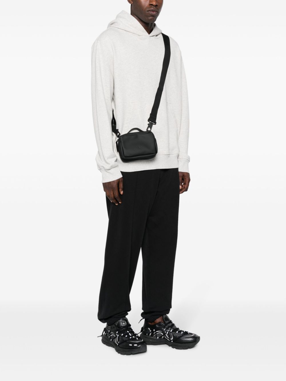 logo-debossed faux-leather shoulder bag