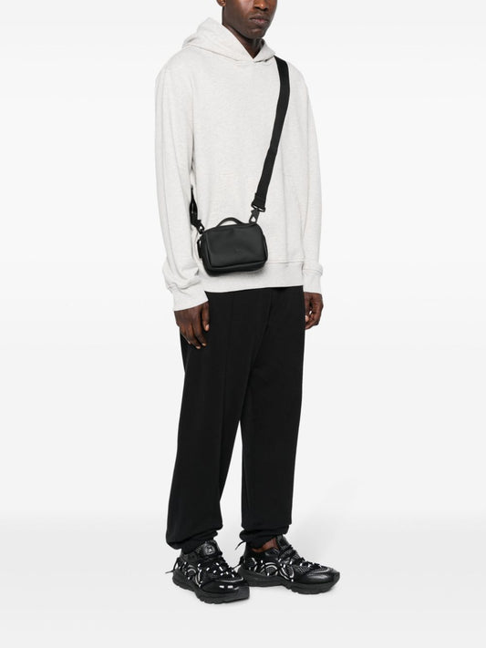 logo-debossed faux-leather shoulder bag