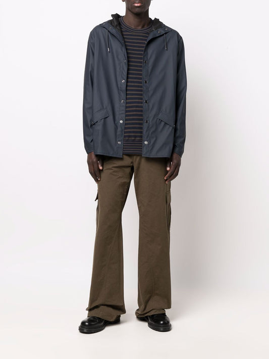 drawstring-hood bomber jacket