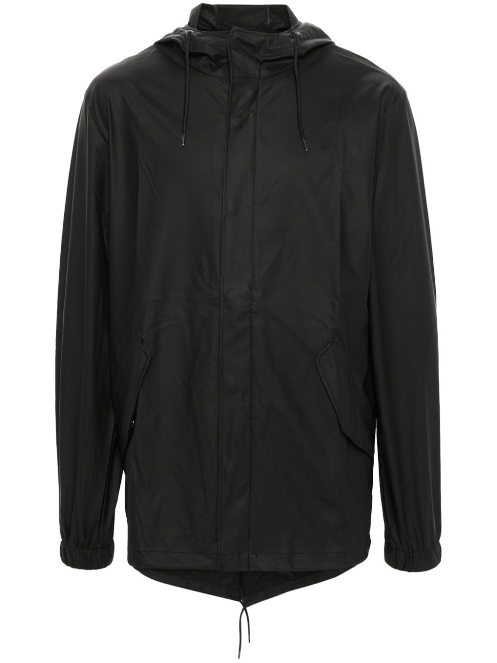Fishtail drawstring-hood coated parka