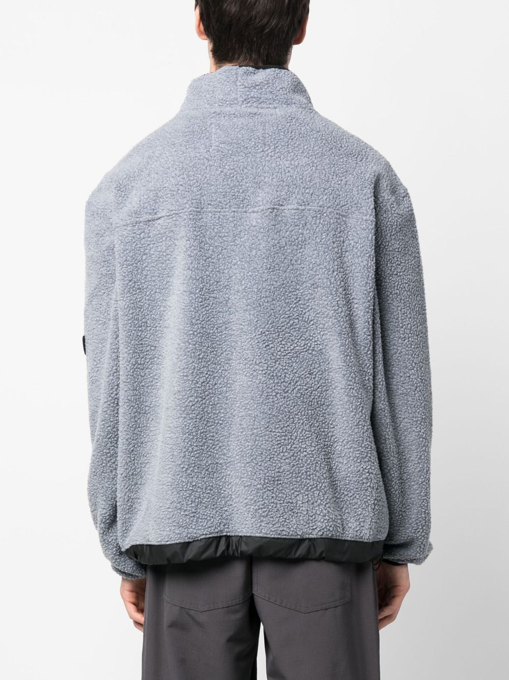 high-neck fleece jumper