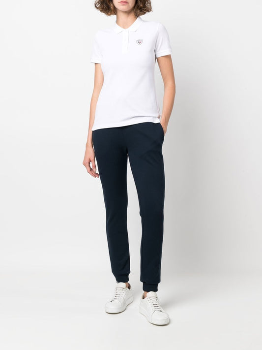 logo-applique polo shirt