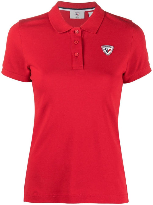 logo-applique polo shirt