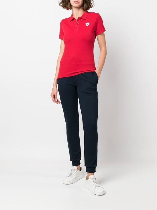 logo-applique polo shirt