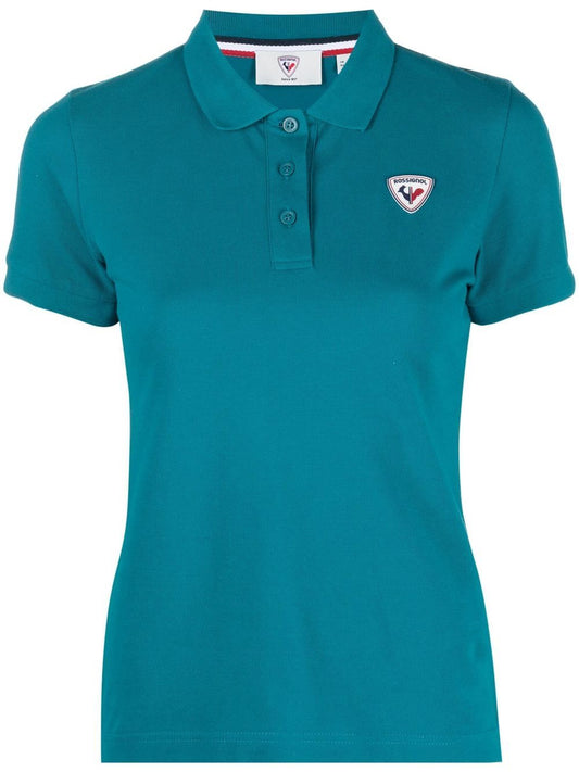 logo-applique polo shirt