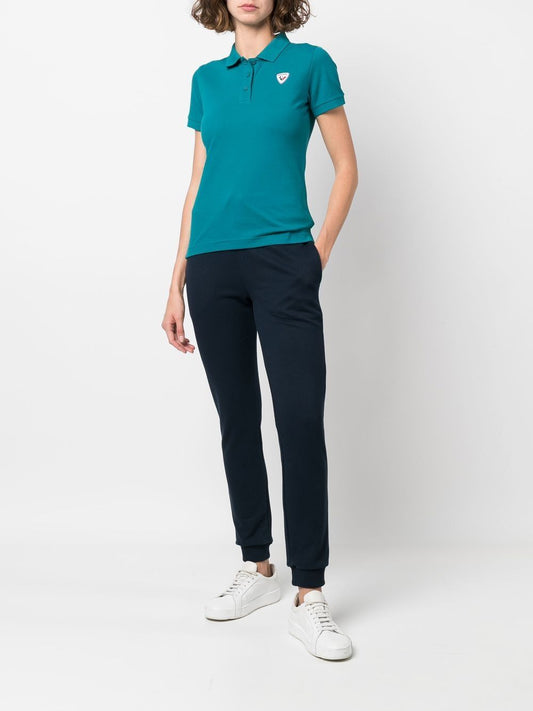 logo-applique polo shirt