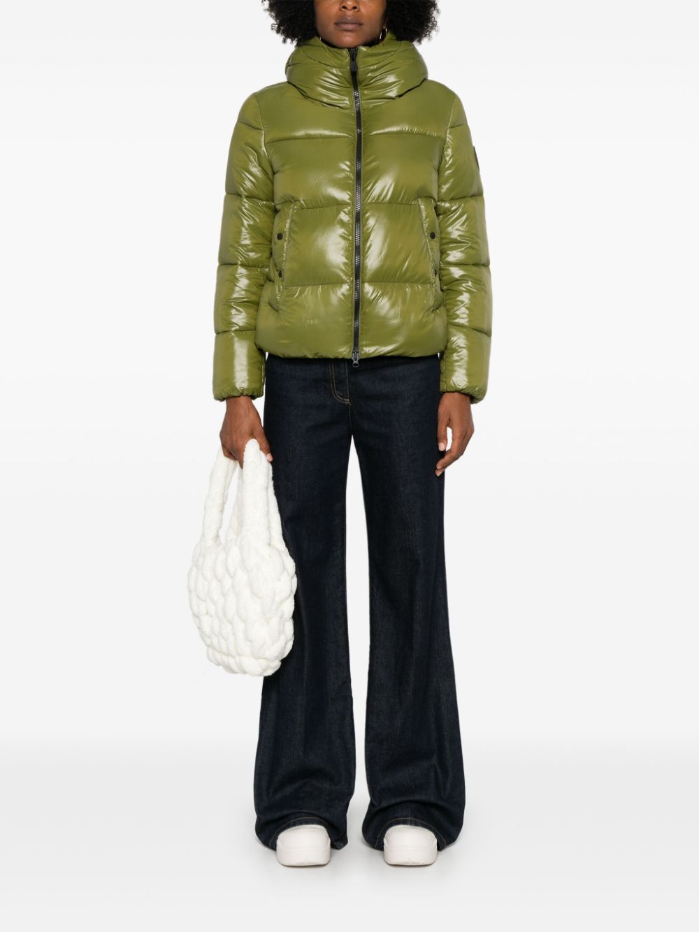 logo-patch puffer jacket