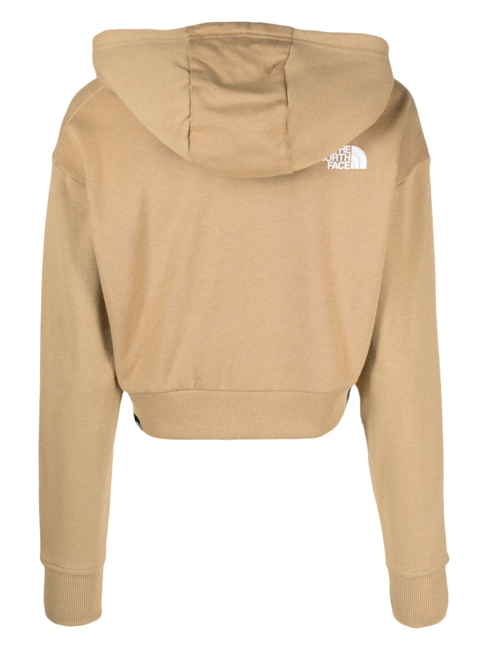 sweat à capuche court avec logo imprimé