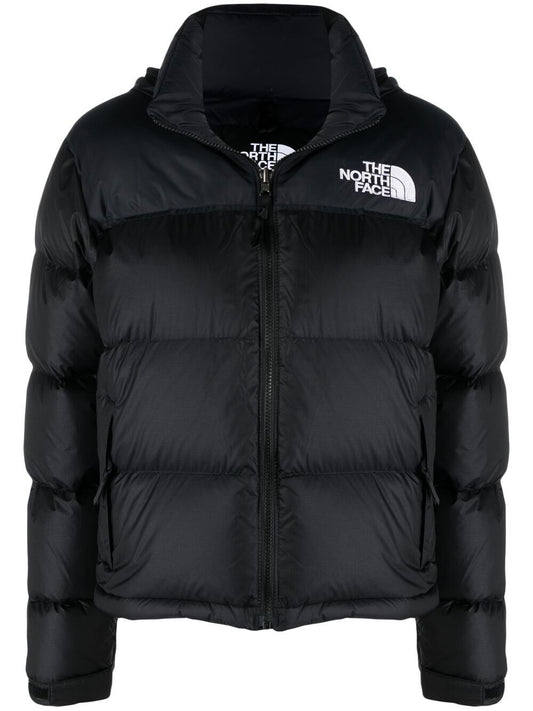 embroidered-logo puffer jacket