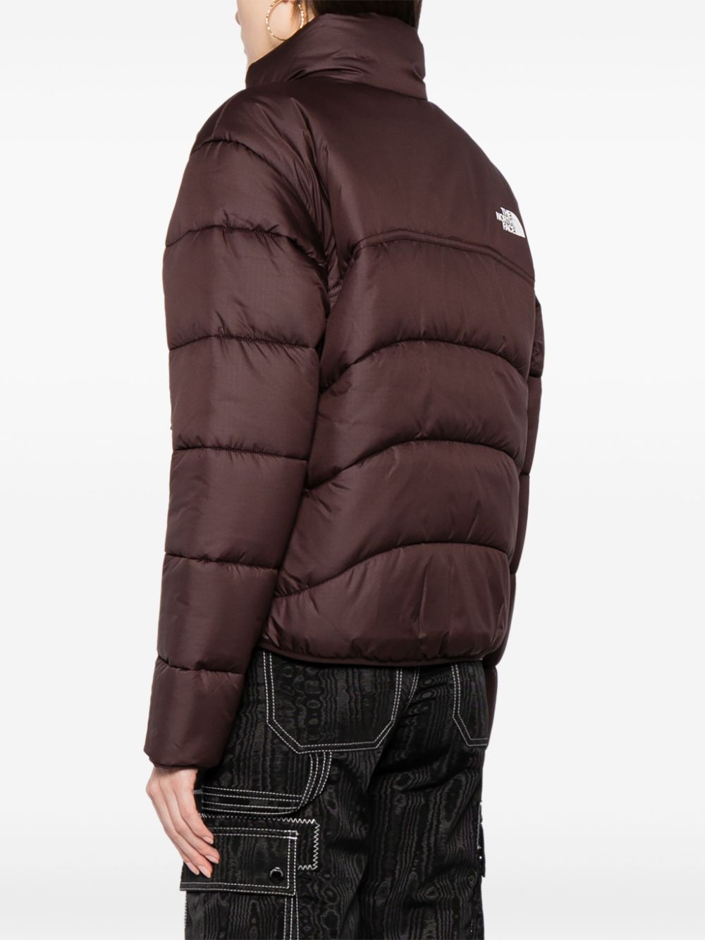 veste matelassée à col montant et imprimé logo