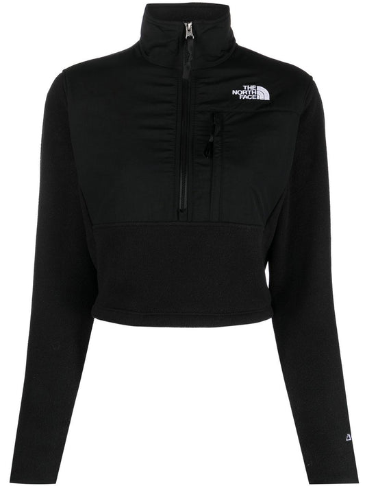 embroidered-logo half-zip sweatshirt