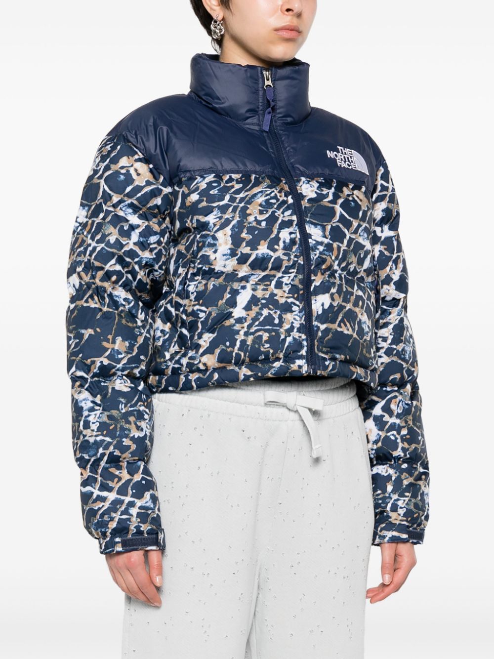 veste matelassée à imprimé abstrait