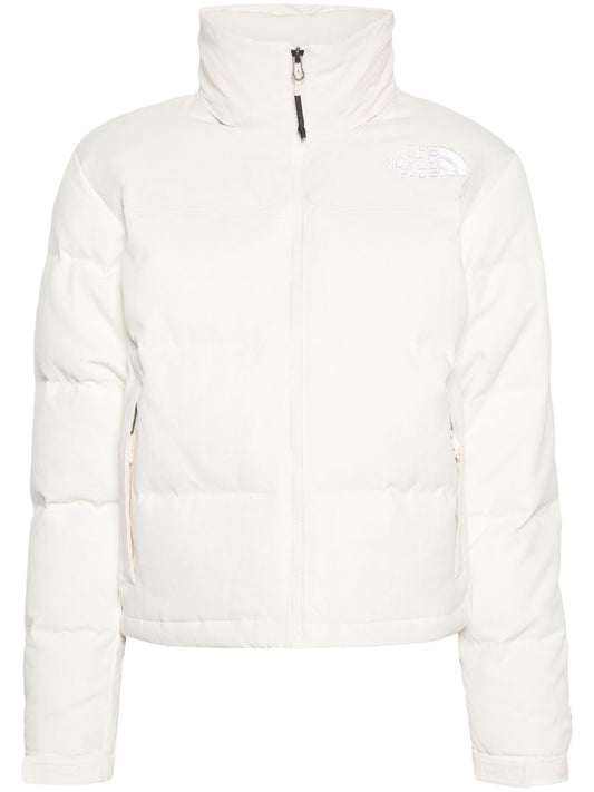logo-embroidered puffer jacket