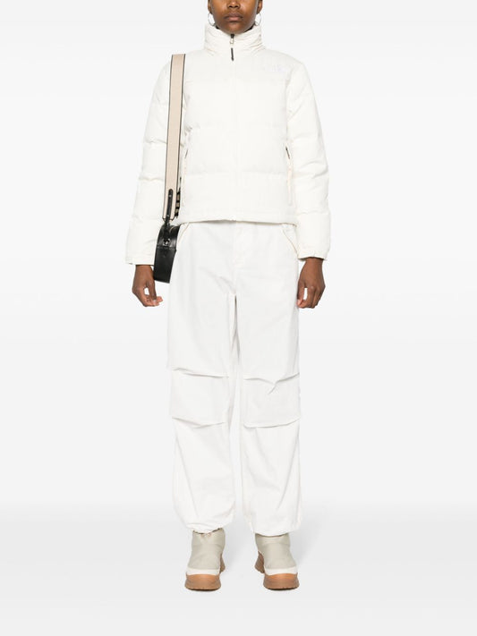 logo-embroidered puffer jacket