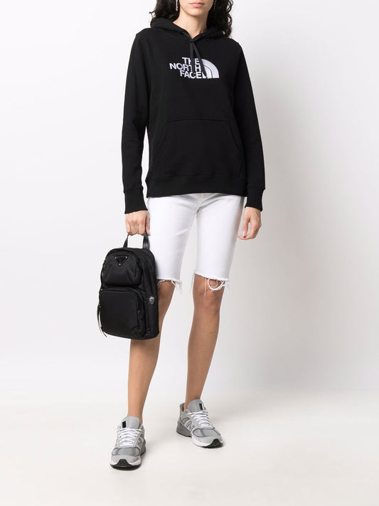 embroidered-logo drawstring hoodie