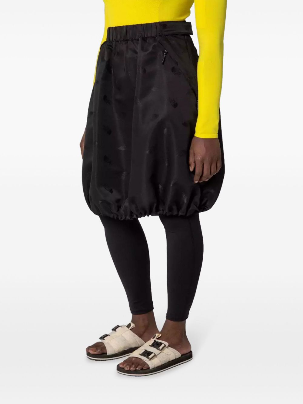 logo-jacquard skirt
