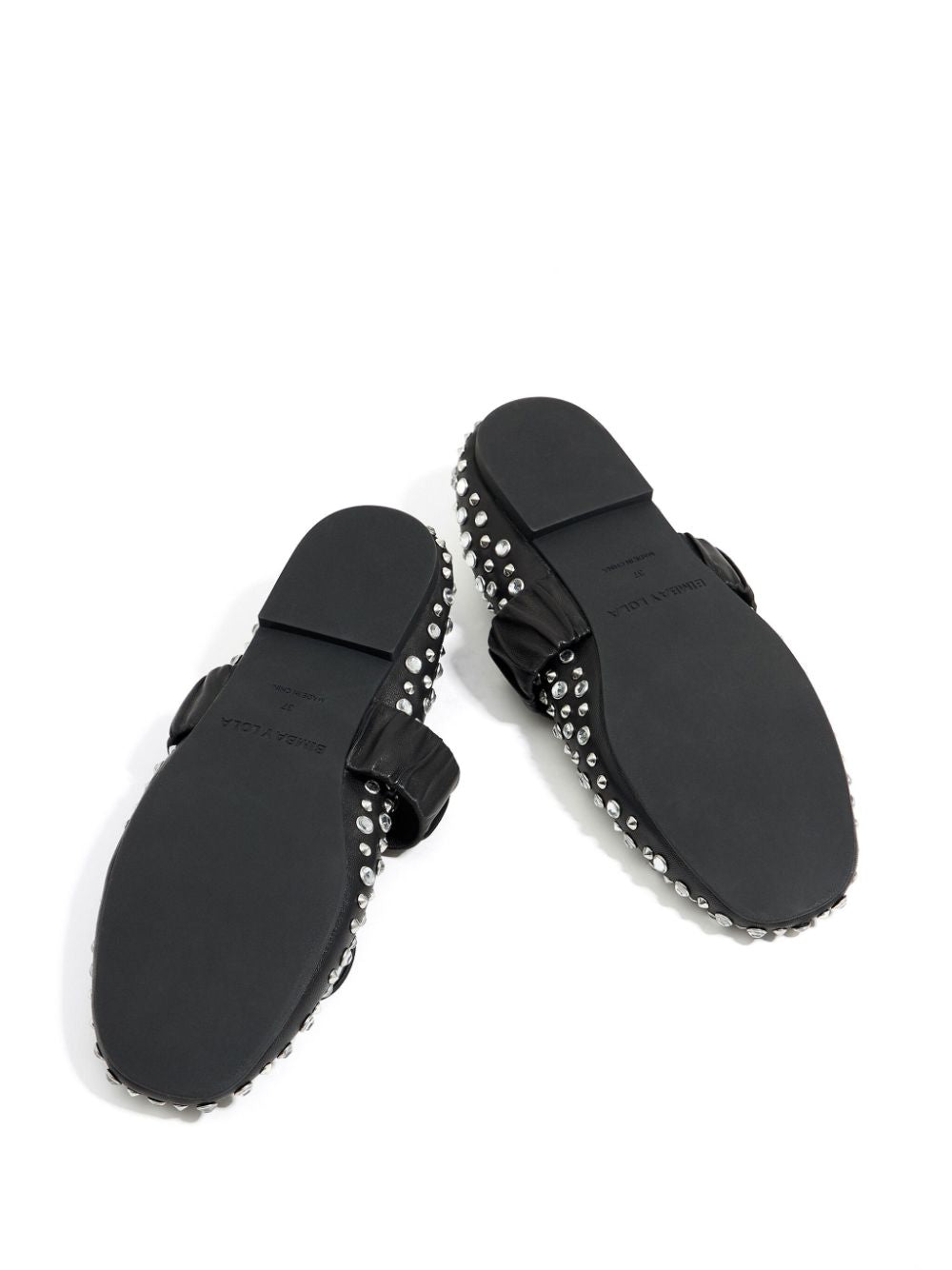 stud-embellished leather ballerina shoes
