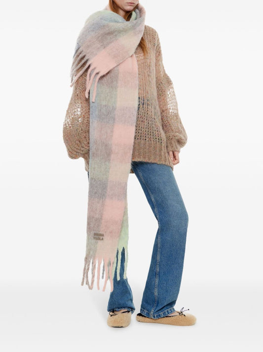 checked brushed scarf