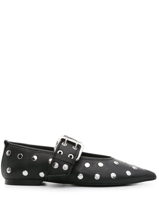 studded leather ballerina shoes