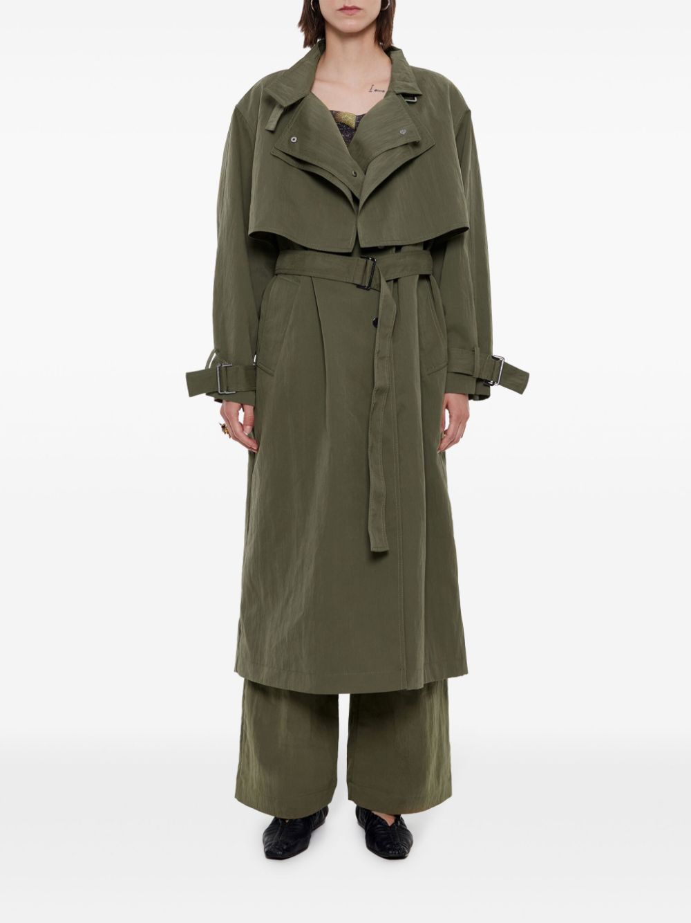 trench-coat à double boutonnage