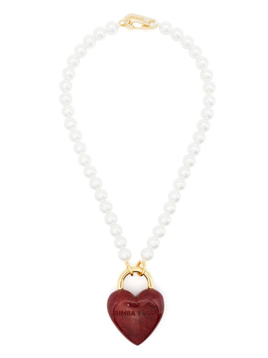 glittered-heart pendant necklace