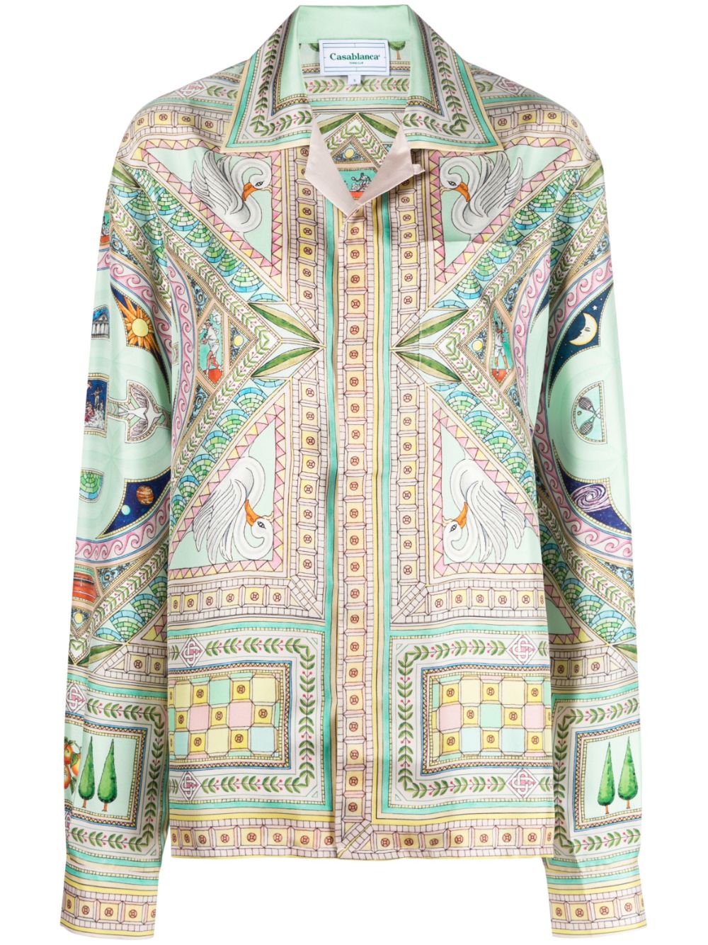 Chemise en soie à imprimé Le Labyrinthe