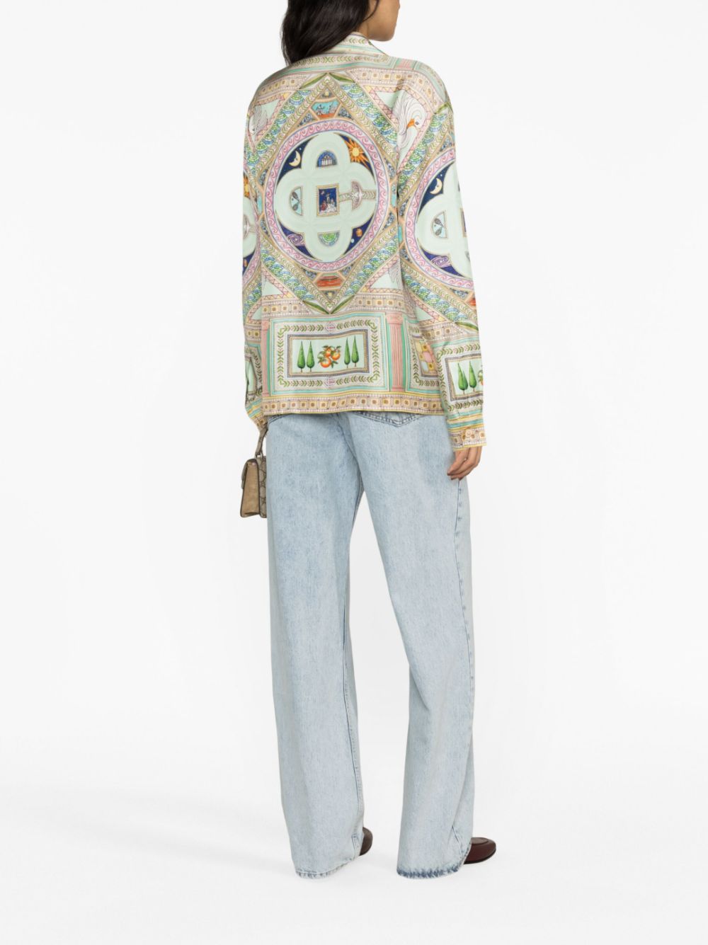 Chemise en soie à imprimé Le Labyrinthe